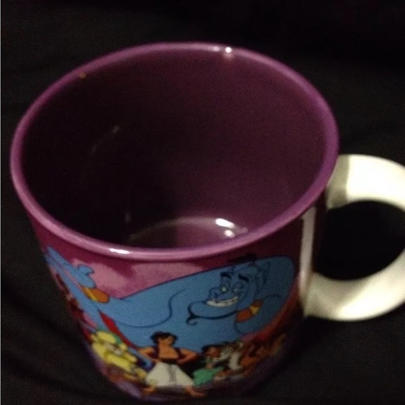 Disney Aladdin Coffee Mug VTG 90s Cup Genie Jasmine Jafar Japan - Picture 3 of 7